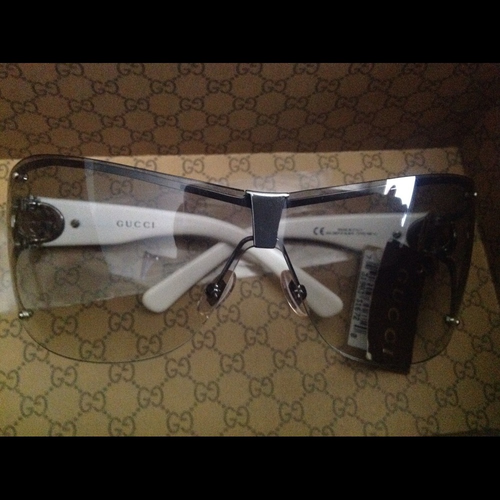 Sold!!! white Gucci sunglasses with rhinestones