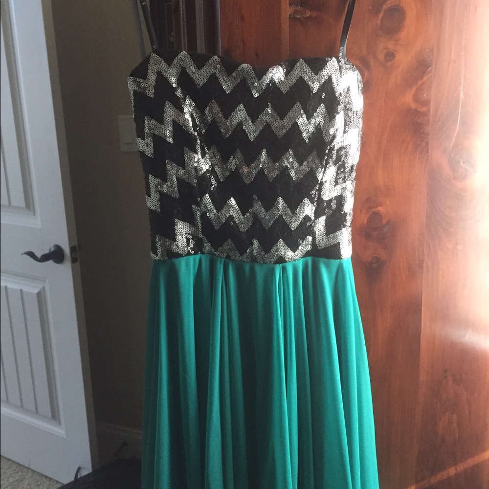 Beautiful black and teal dress