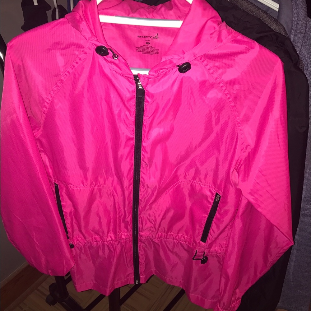 Fluorescent pink running or casual rain jacket