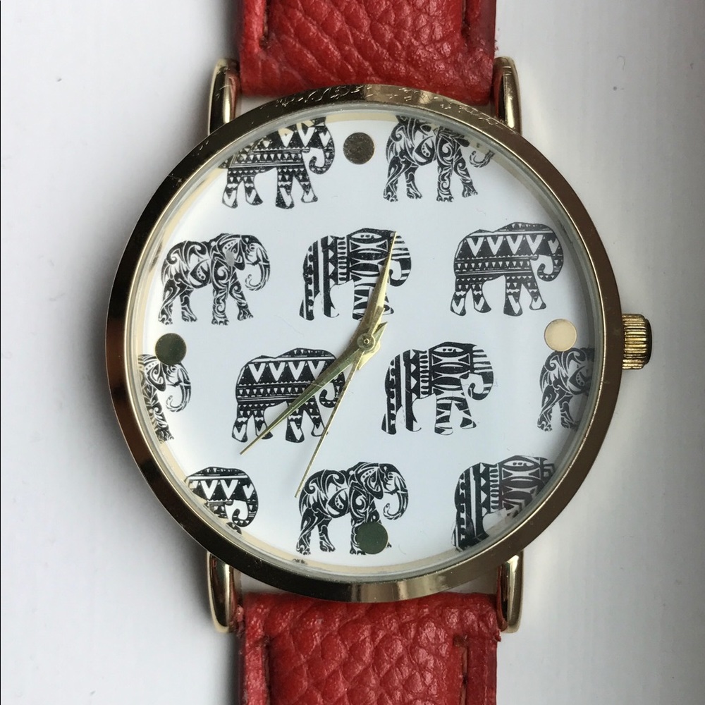 Elephant watch-peachy red color