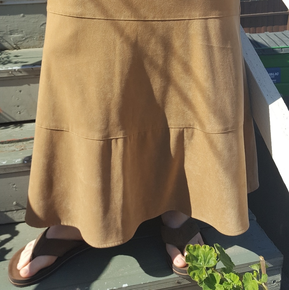 Faux Suede long skirt