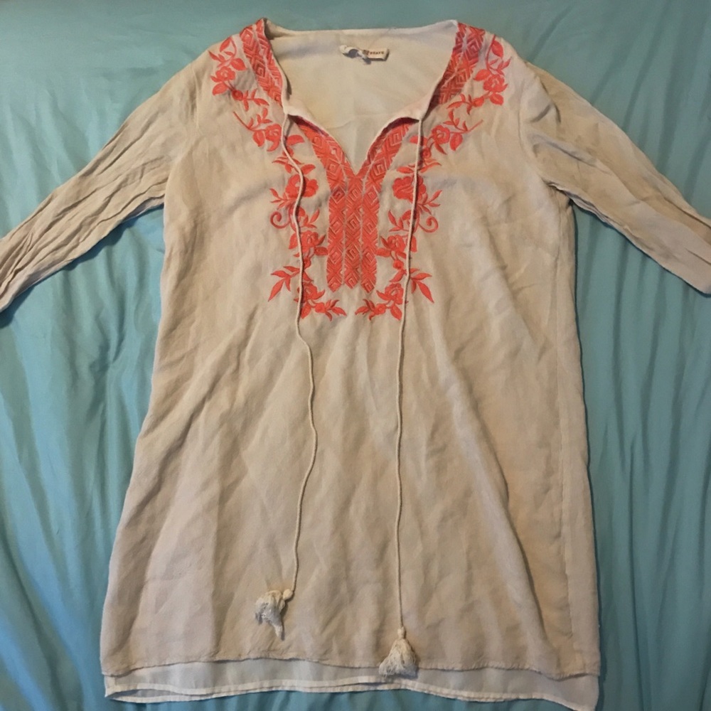 Altar'd State Coral and Cream Color Top