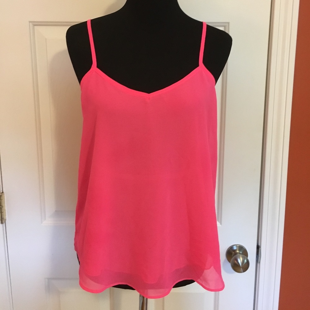 Neon pink flowy tank medium SOLD