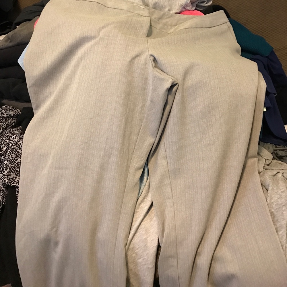 Light grey white pinstripe pants