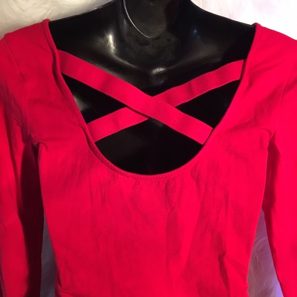Red Criss Cross Back Dress - Picture 5 of 5