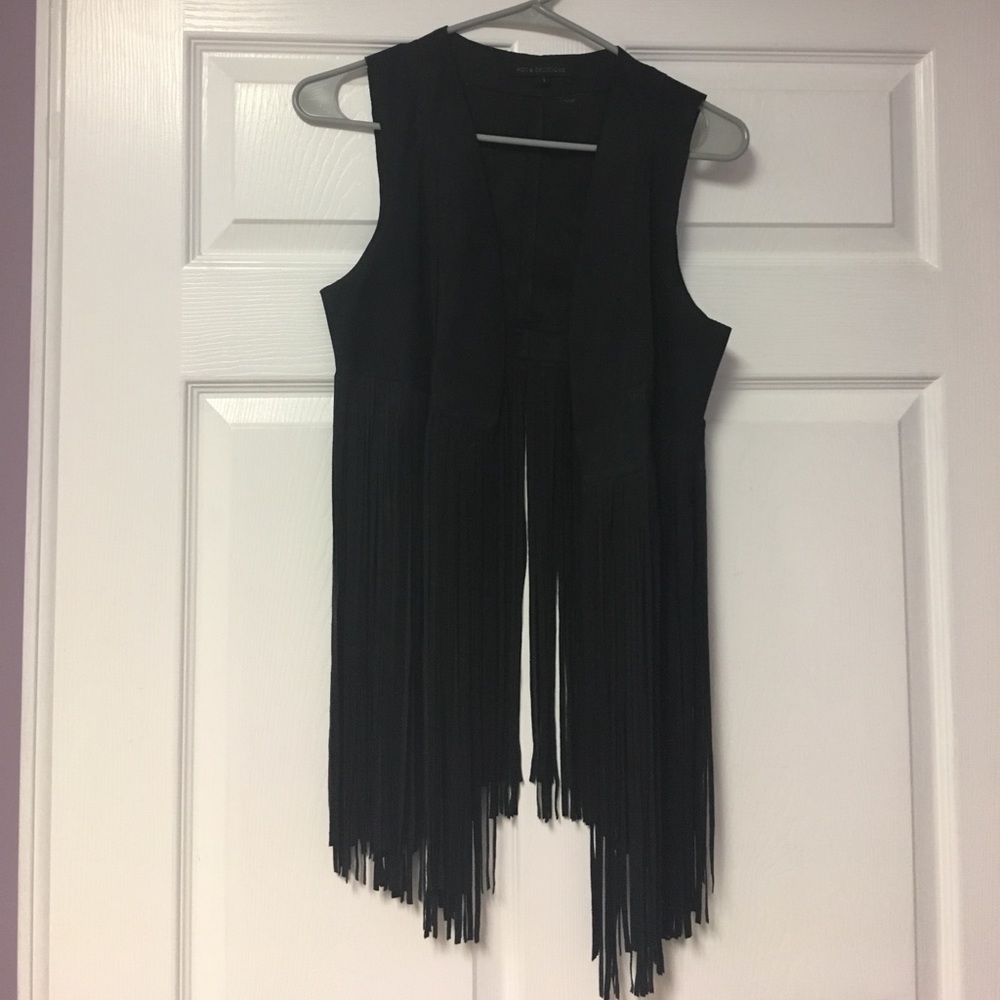 Black fringe vest
