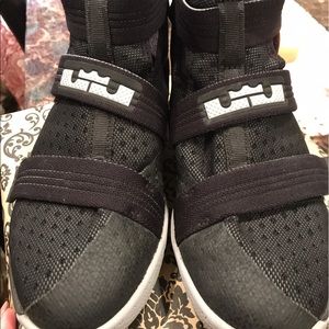 Black Nike Lebron Soldier 10s Youth size 5.5