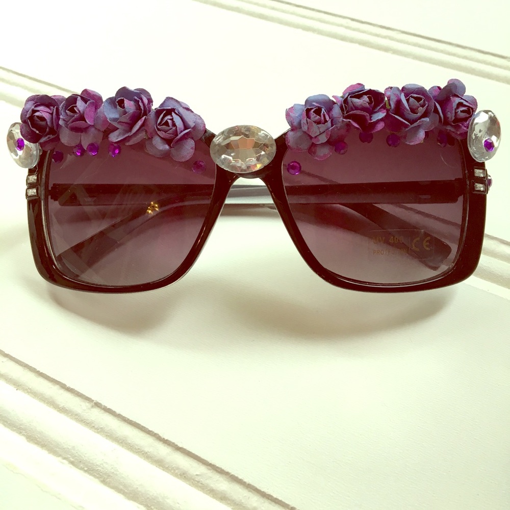 Purple mermaid sunglasses handmade