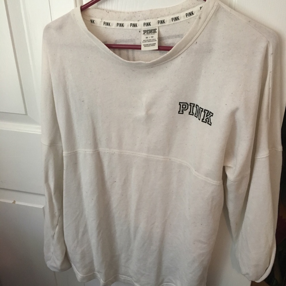 Pink Victorias Secret White Pullover