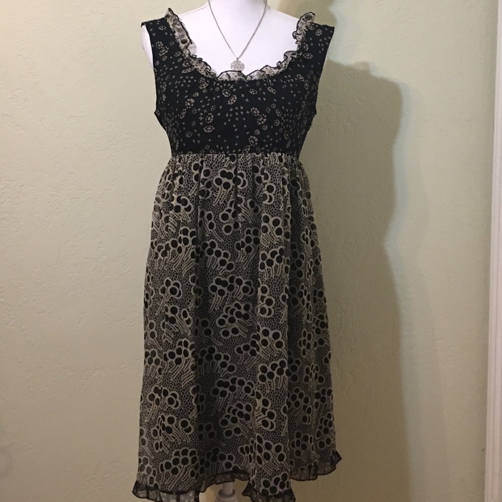 Anna Sui For Anthropologie Silk Floral Dress