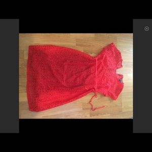 Pea in a Pod red eyelet maternity dress