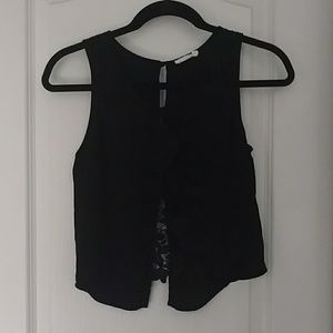 Lace Detail Black Crop Top