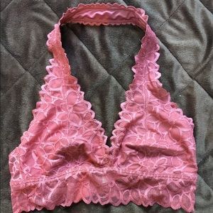 PINK by VS Unlined Mauve Floral Halter Bralette