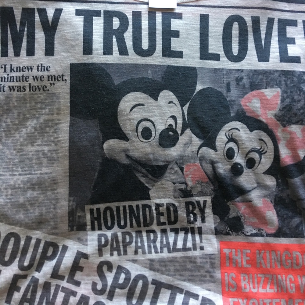 Disney Parks Newsprint My True Love T-Shirt