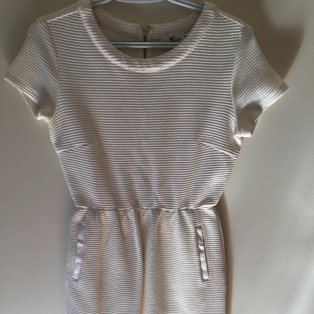 Vineyard Vines Ivory Robbed Dress