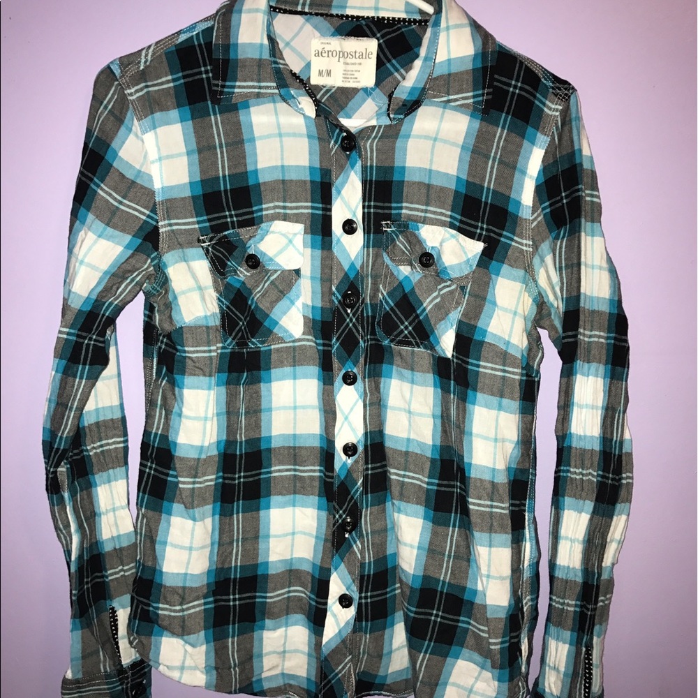 Blue plaid shirt