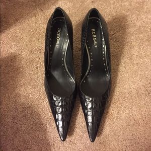 BCBGirls Black Crocodile print heels