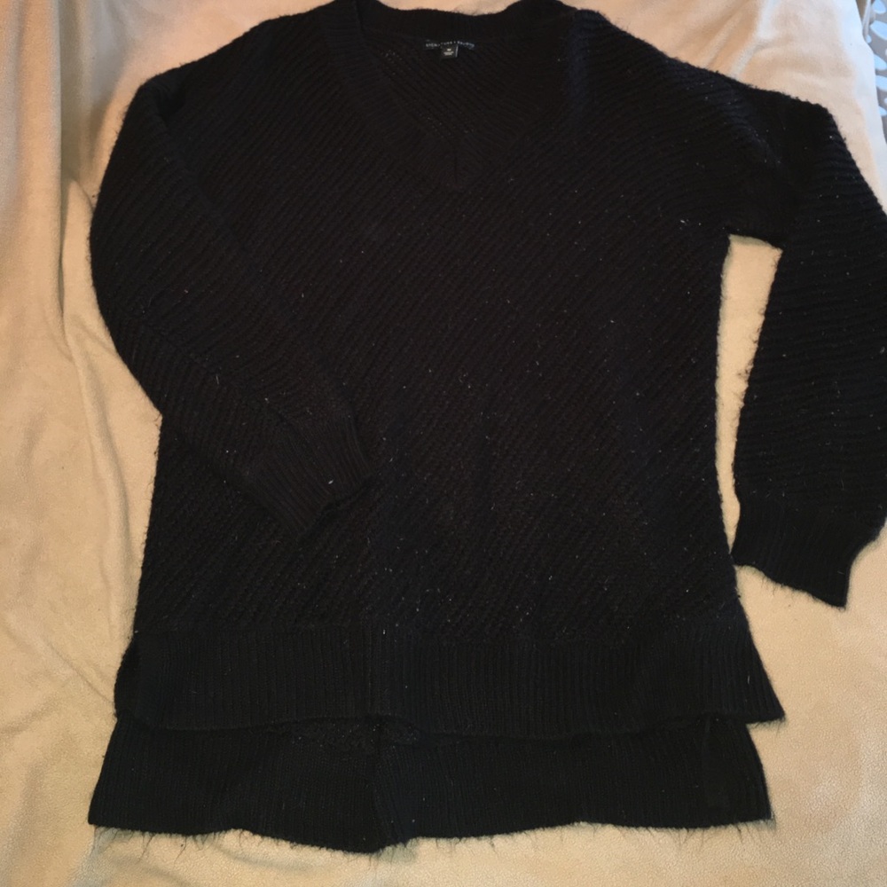 black v-neck sweater
