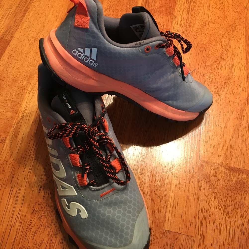 Adidas Grey/Orange Athletic Shoes