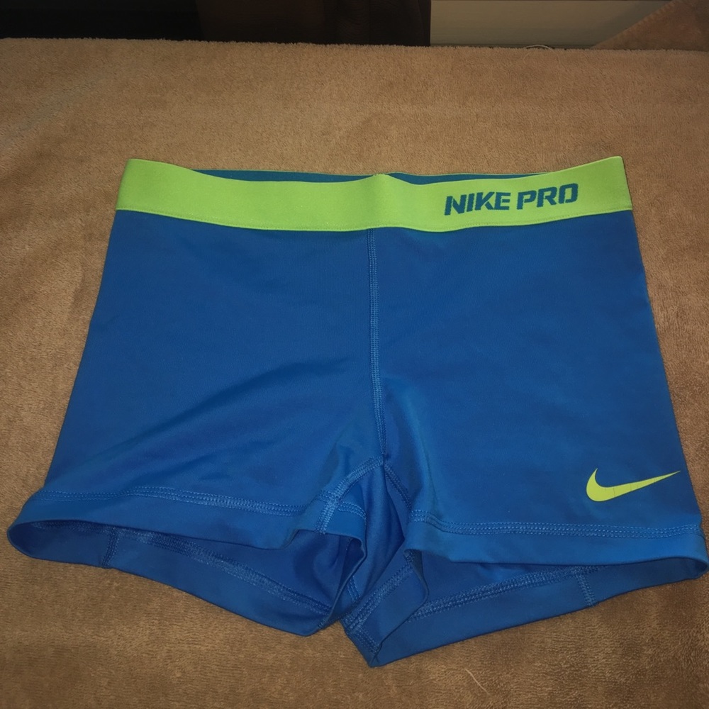 Light blue Nike pro dri-fit spandex sport shorts