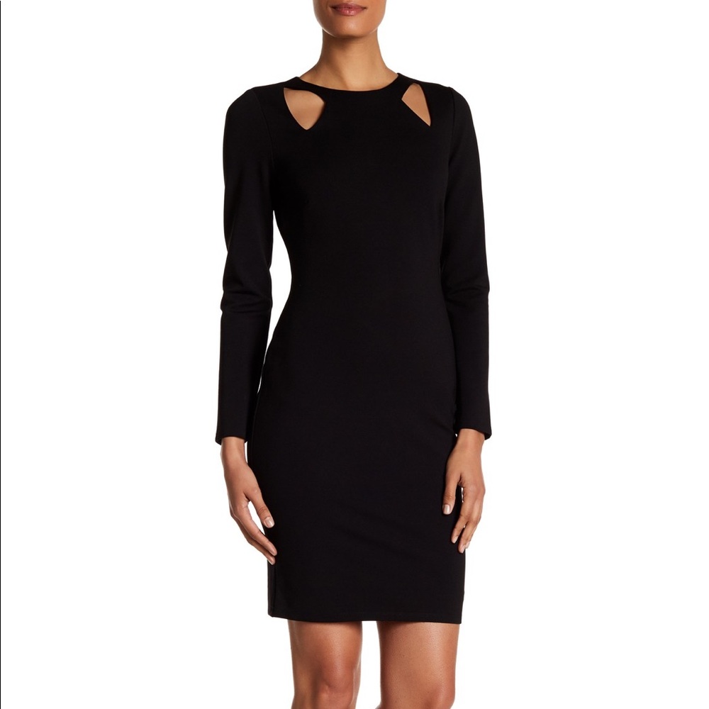 Halston Heritage Black Ponte Dress