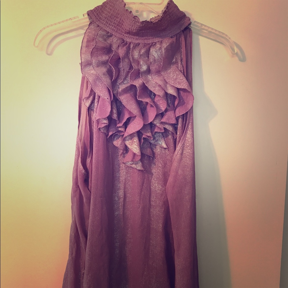 Ashley Stewart Purple metallic blouse