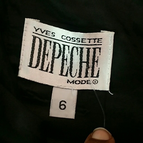 VINTAGE Black Slip Dress with Floral Detail - Picture 5 of 6