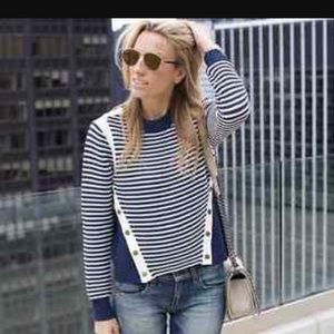 Women's Blue 'milou' Ottoman Stripe Sweater