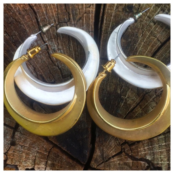 Fulani West Africa Style Gold Or Silver Earrings - Picture 3 of 6