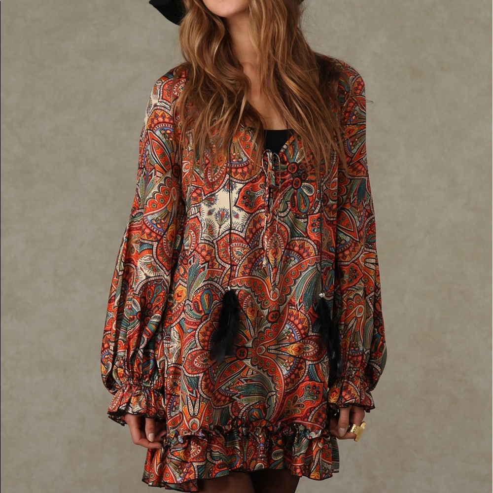 Daughters of the Revolution Silk Paisley Dress 1