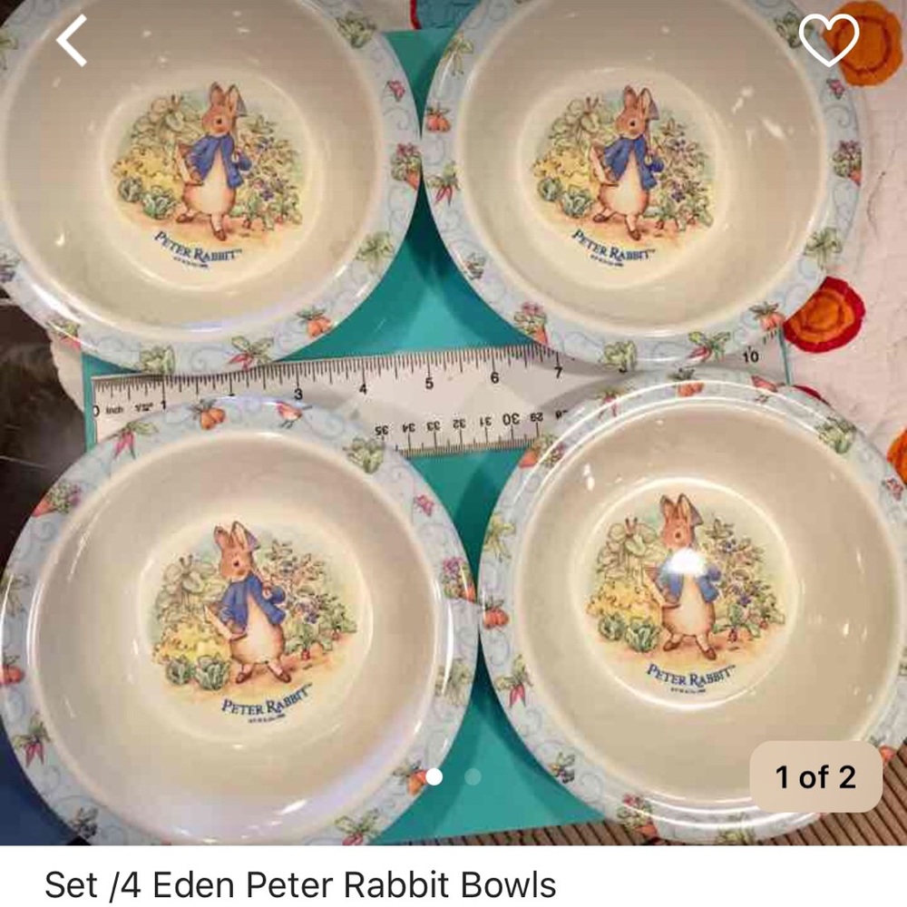 Set of 4 Peter Rabbit Bowls