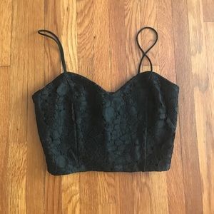 Black crop lace bustier from Topshop