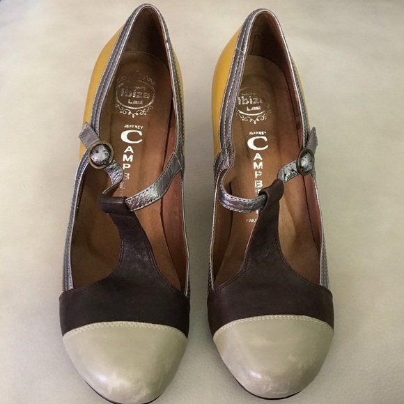 Jeffrey Campbell Aina 2 T-Strap Color block Heels - Picture 1 of 5