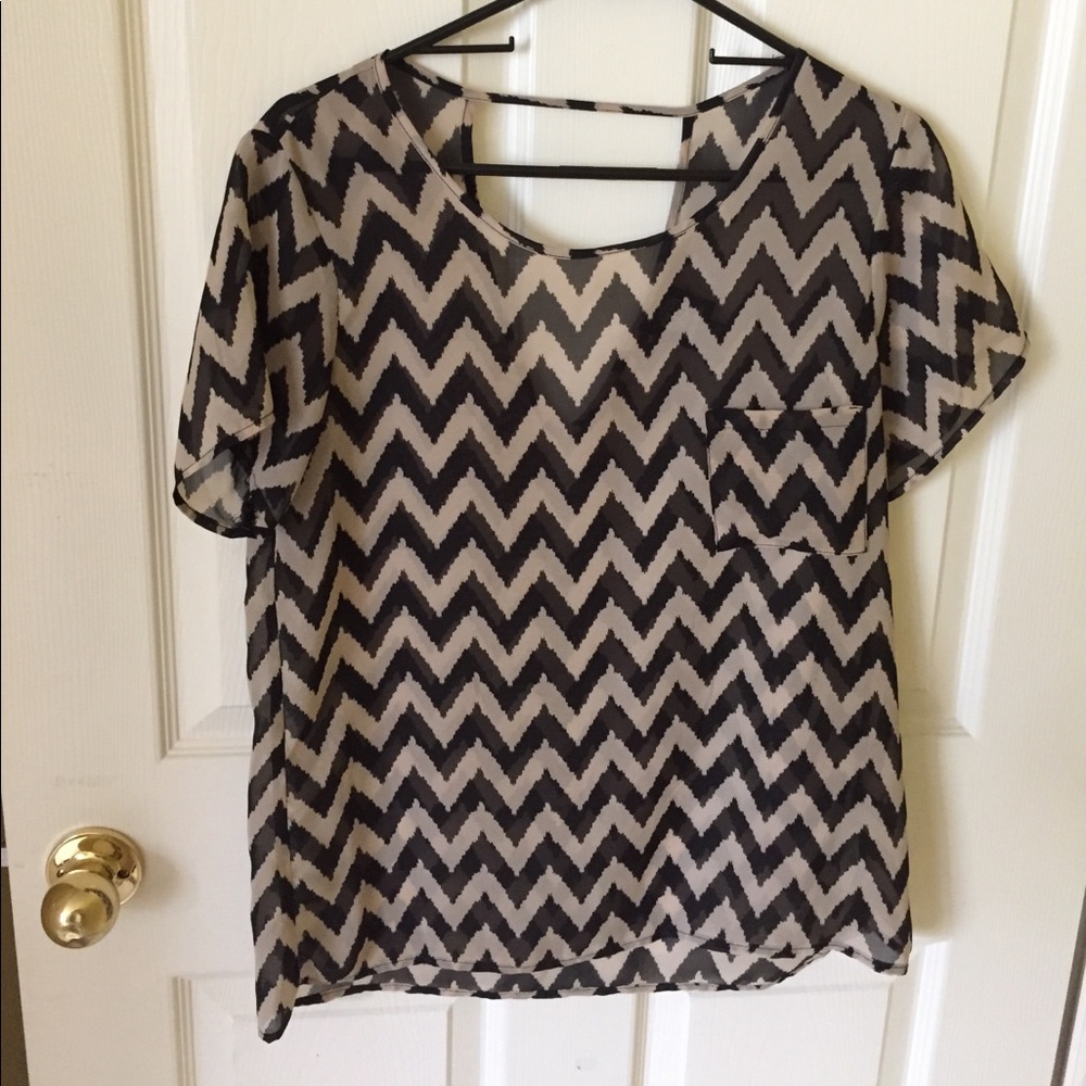 Nordstrom Chevron Sheer Top