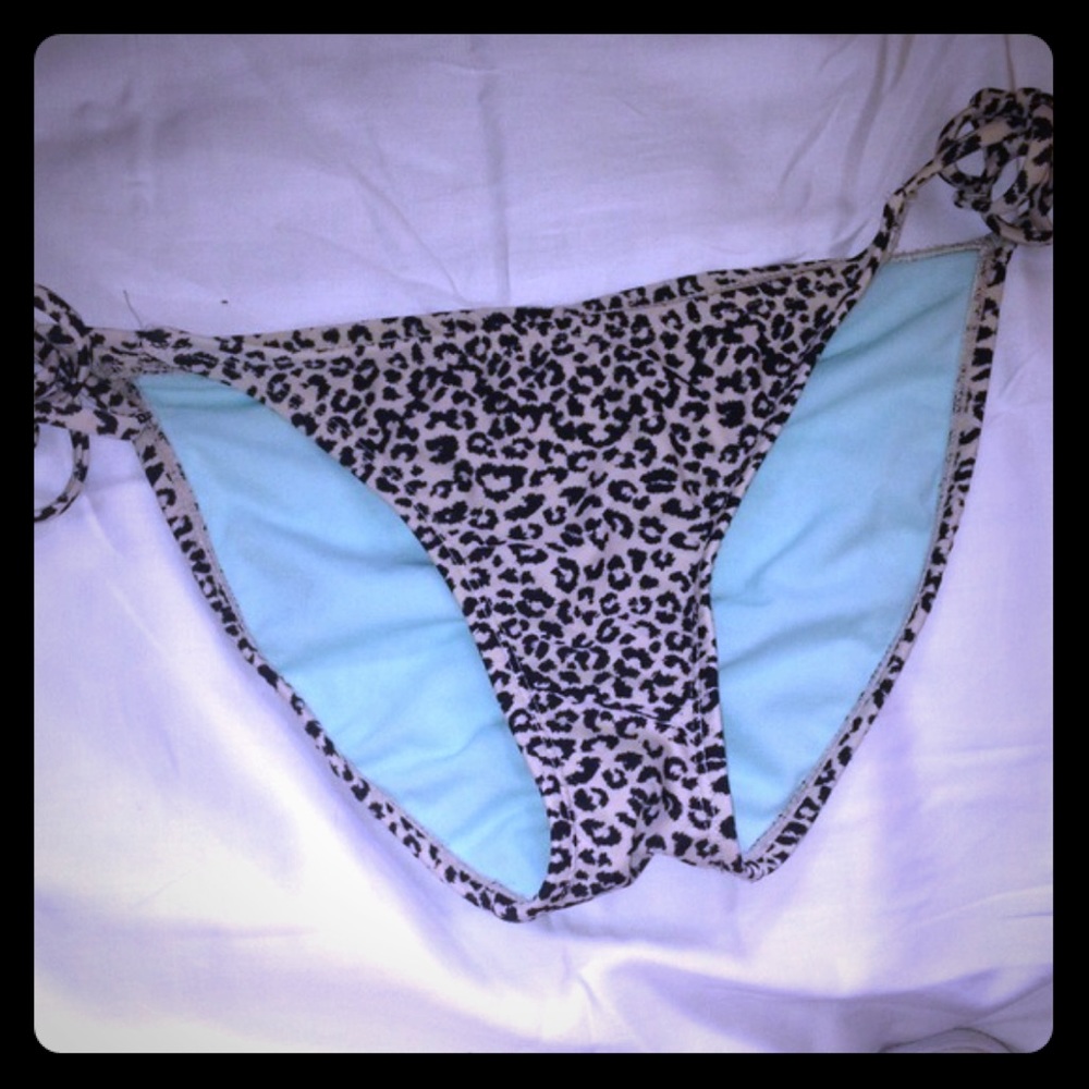 Small leopard print bikini bottom crunch butt