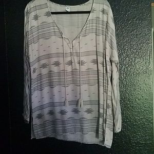 Aztec tassel long sleeve shirt