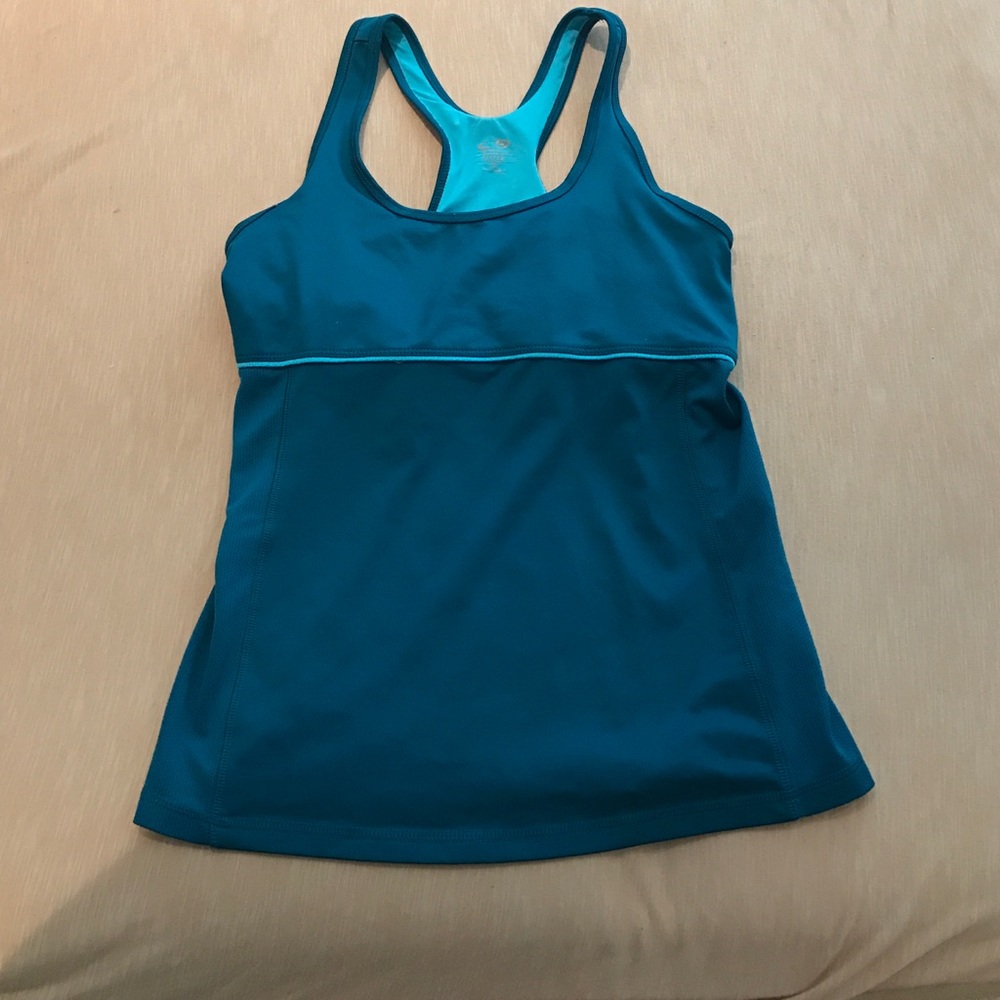Blue racerback workout tank