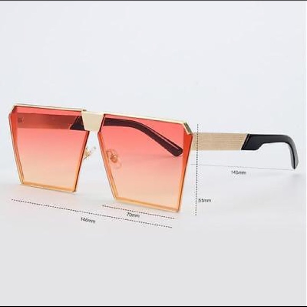 "Athena" Oversized Luxury Square Aviators - Picture 3 of 5
