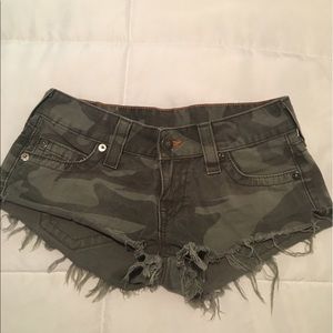 True religion camo shorts