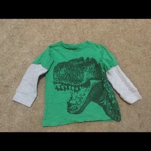 Boys 2T Carter's Long Sleeve Green dinosaur shirt