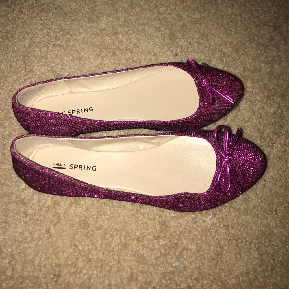 Hot pink flats