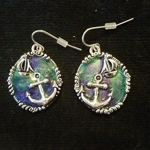 Silver Nautical Theme Earrings