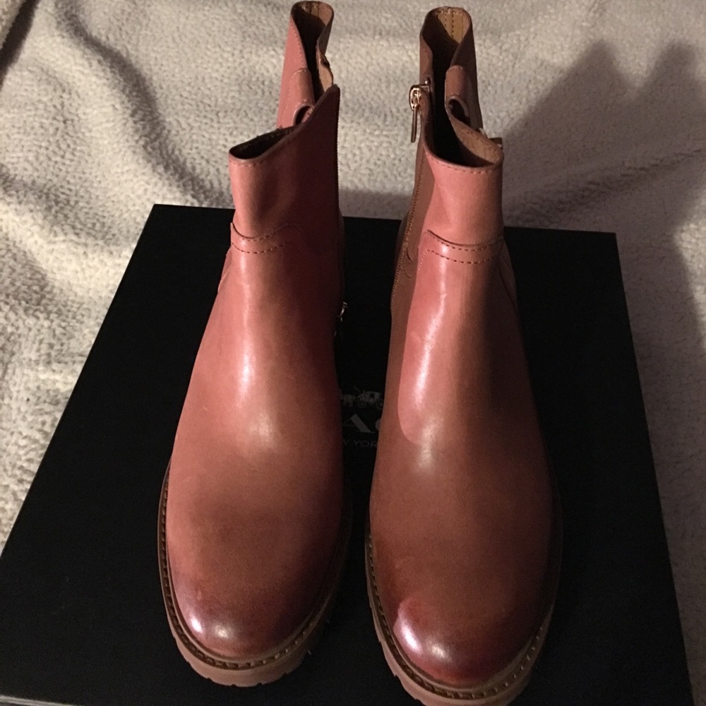 Coach leather booties