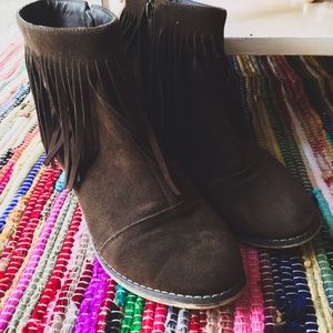 Brown Faux Sued Booties