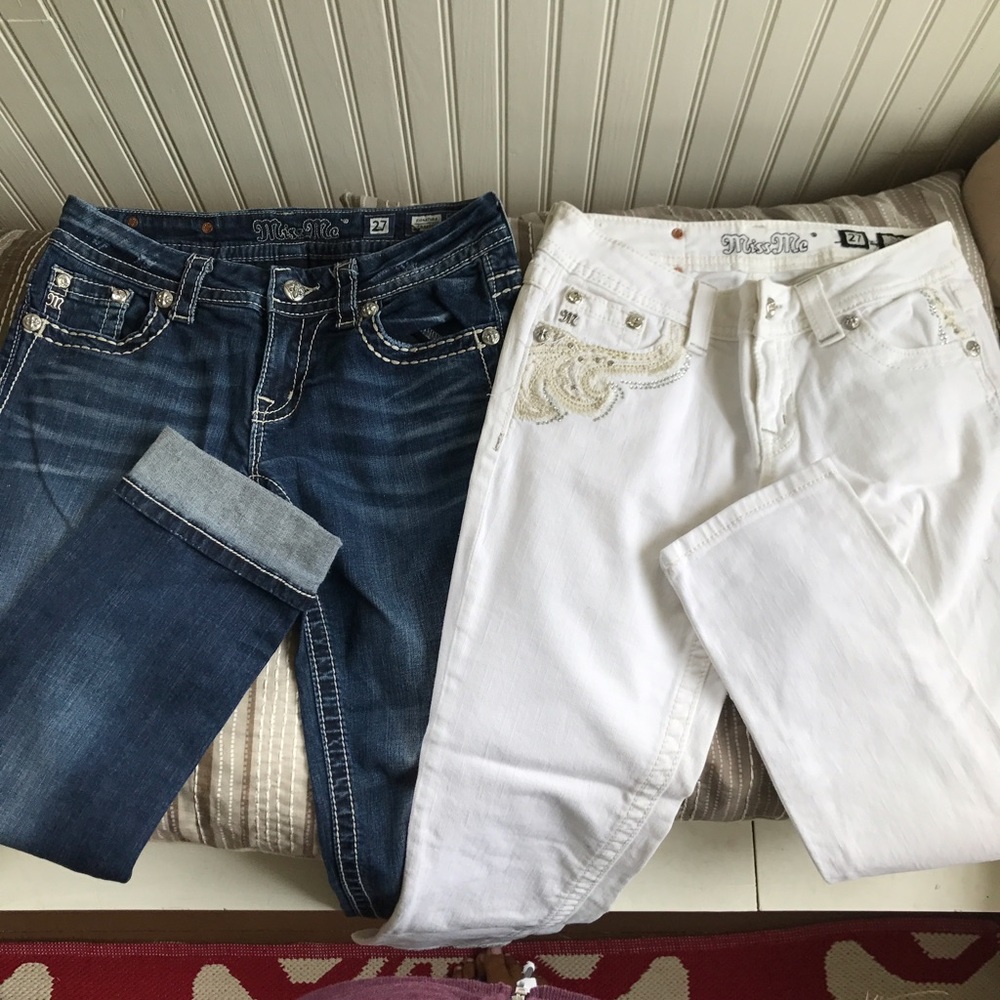 2 pairs of Miss Me cropped jeans size 27