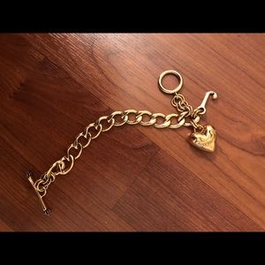 Juicy couture gold charm bracelet with J charm