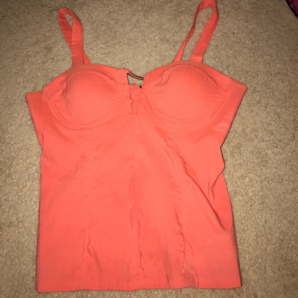 Coral bodycon top