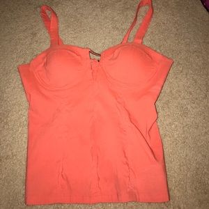 Coral bodycon top