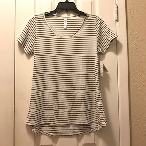 Lularoe S Classic T - Black & White Stripe NWT
