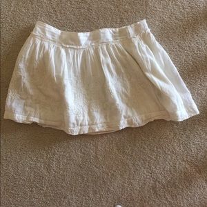White mini skirt
